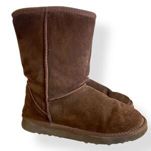 UGG Classic Short II Brown Suede Boots Womens Size 7 Wool Lining